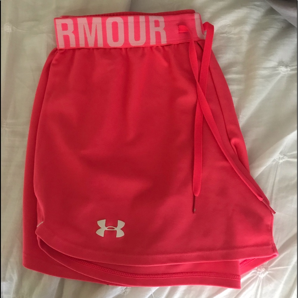 BRIGHT PINK underarmour running shorts
